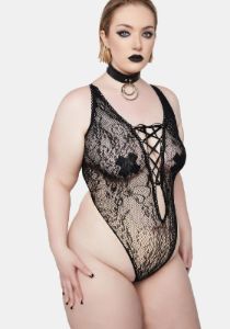 Plus What If Lace Teddy sold by Dolls Kill