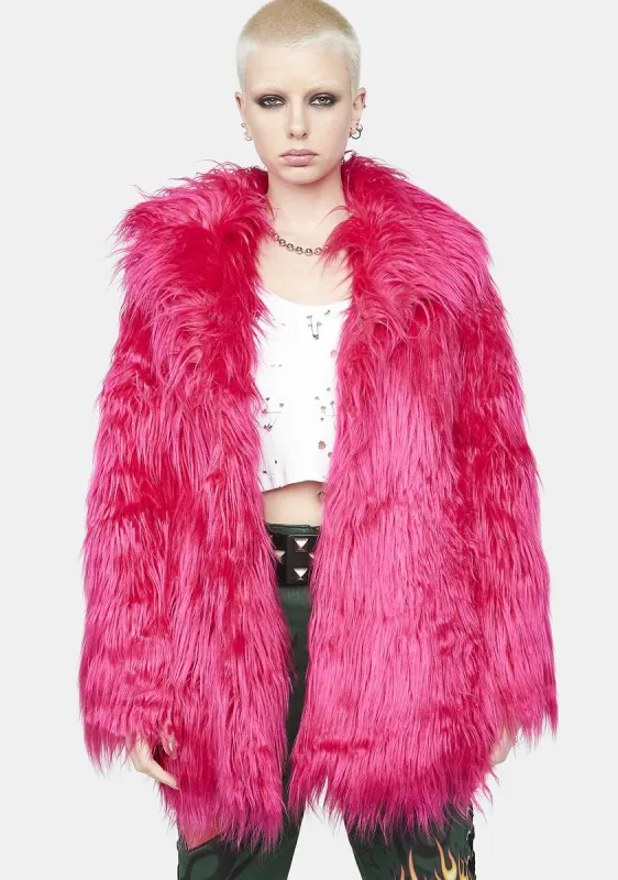 Runaway Rebel Faux Fur Coat sold by Dolls Kill