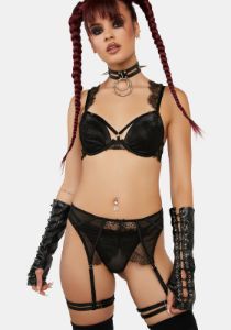 WW x Sammi Lace & Mesh Suspender sold by Dolls Kill