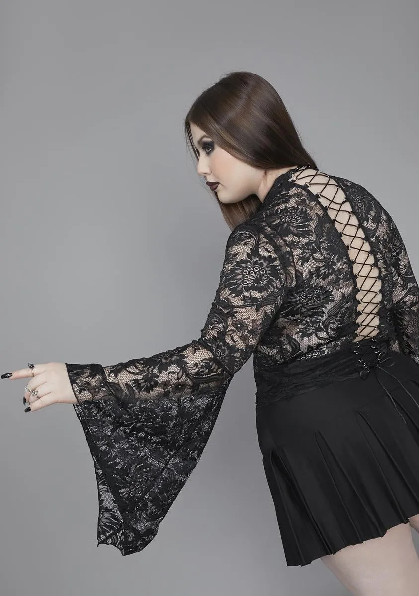 Of Grave Importance Lace Crop Top sold by Dolls Kill product image thumbnail 4