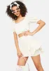 Ivory Hot N Cold Puff Sleeve Ruffle Mini Skirt Set sold by Dolls Kill