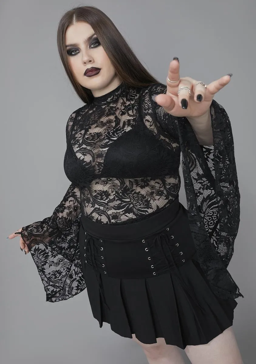 Of Grave Importance Lace Crop Top sold by Dolls Kill