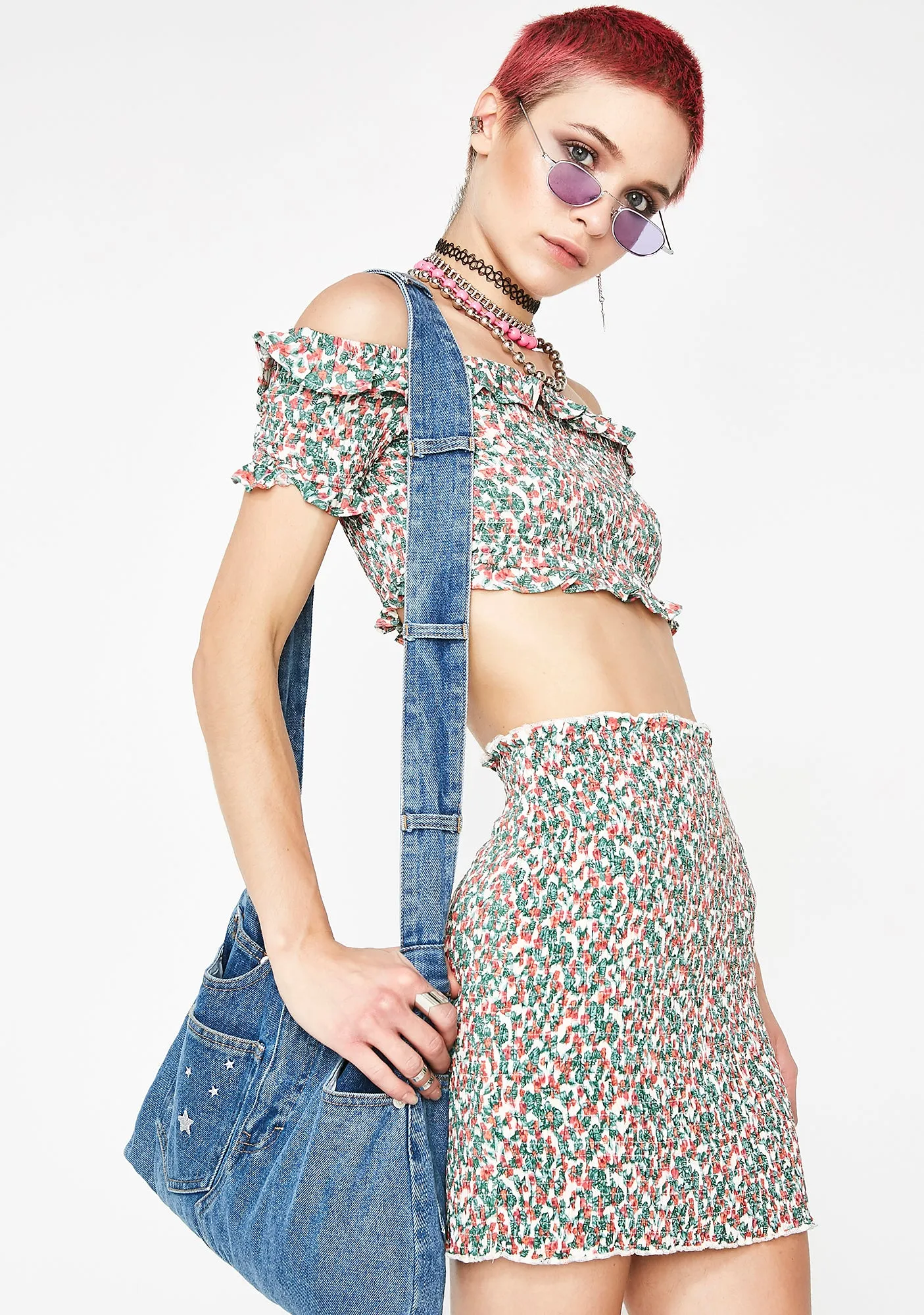 Romantic Love Smocked Skirt sold by Dolls Kill product image thumbnail 3