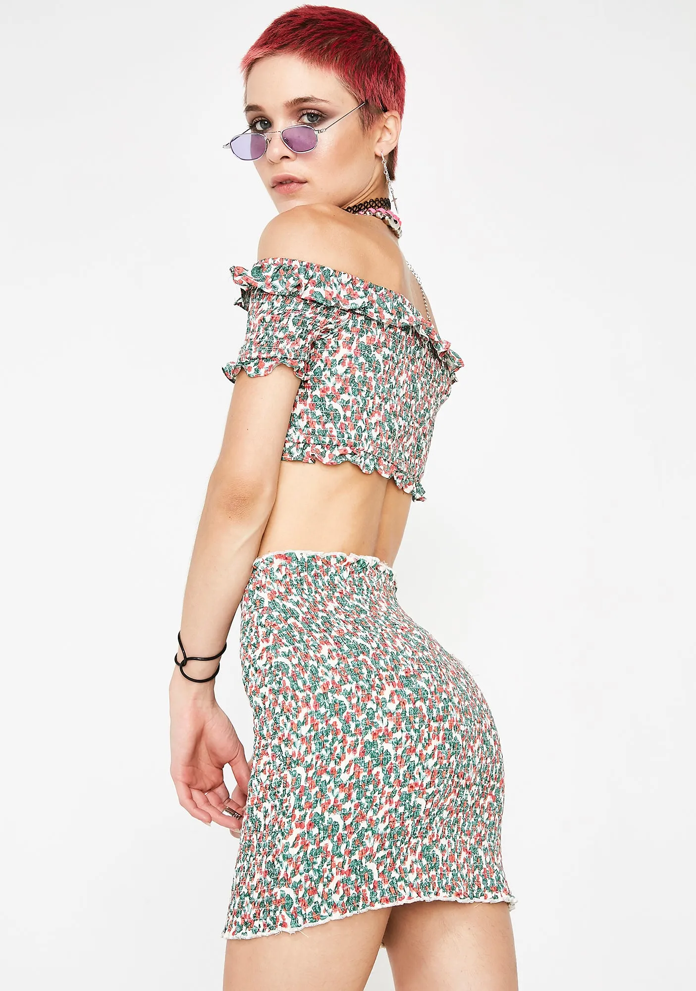 Romantic Love Smocked Skirt sold by Dolls Kill product image thumbnail 4