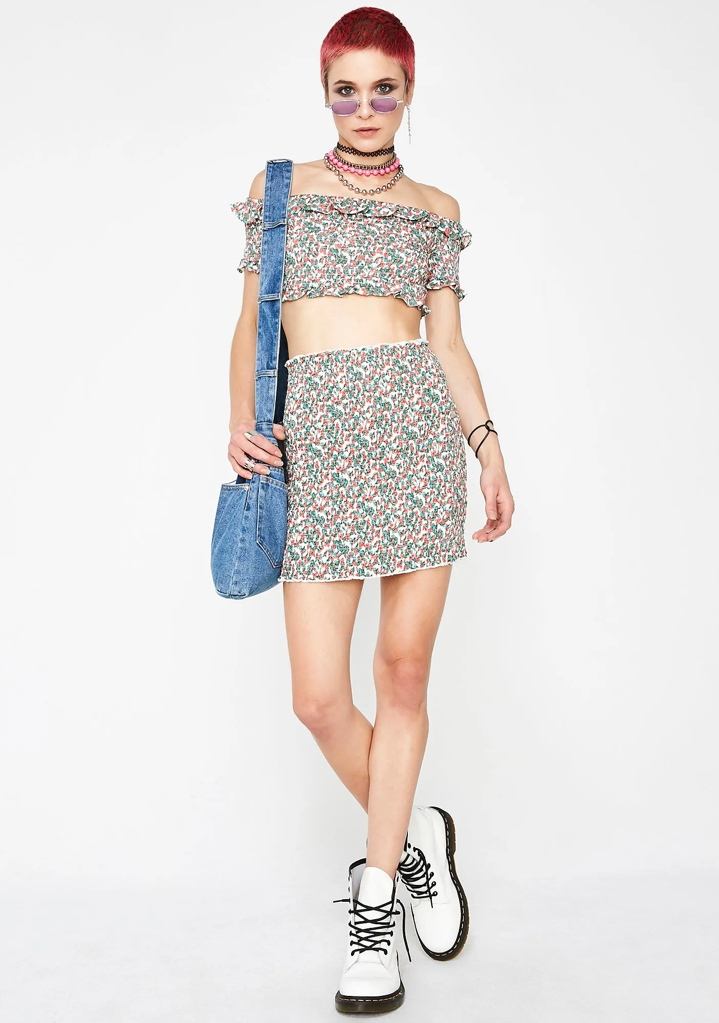 Romantic Love Smocked Skirt sold by Dolls Kill product image thumbnail 5