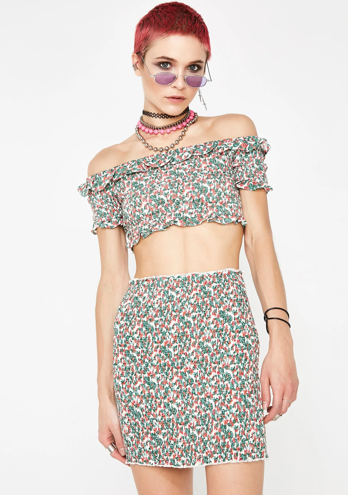 Romantic Love Smocked Skirt sold by Dolls Kill product image thumbnail 2