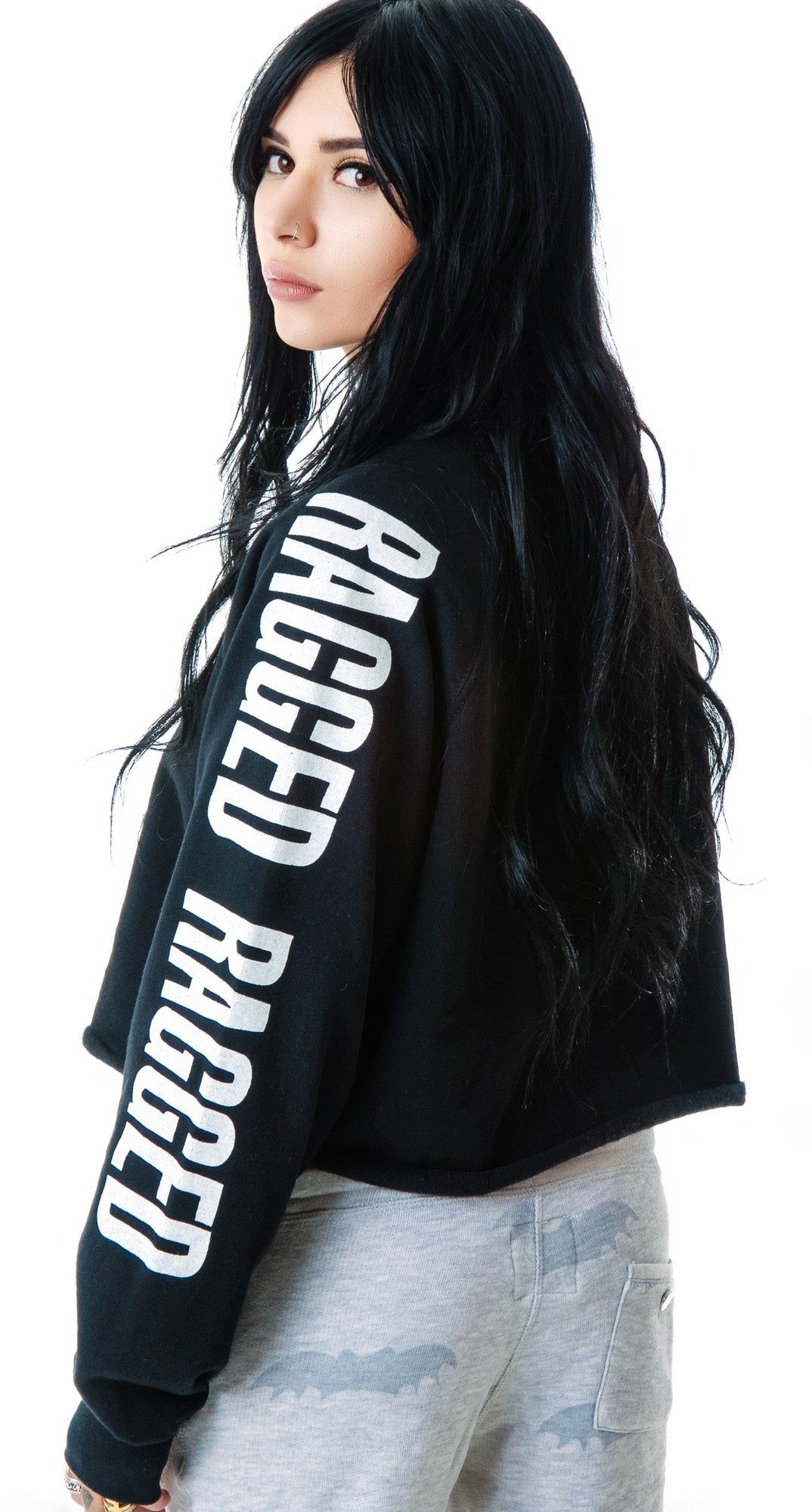 The Gunshow Long Sleeve Cropped Sweatshirt sold by Dolls Kill product image thumbnail 3