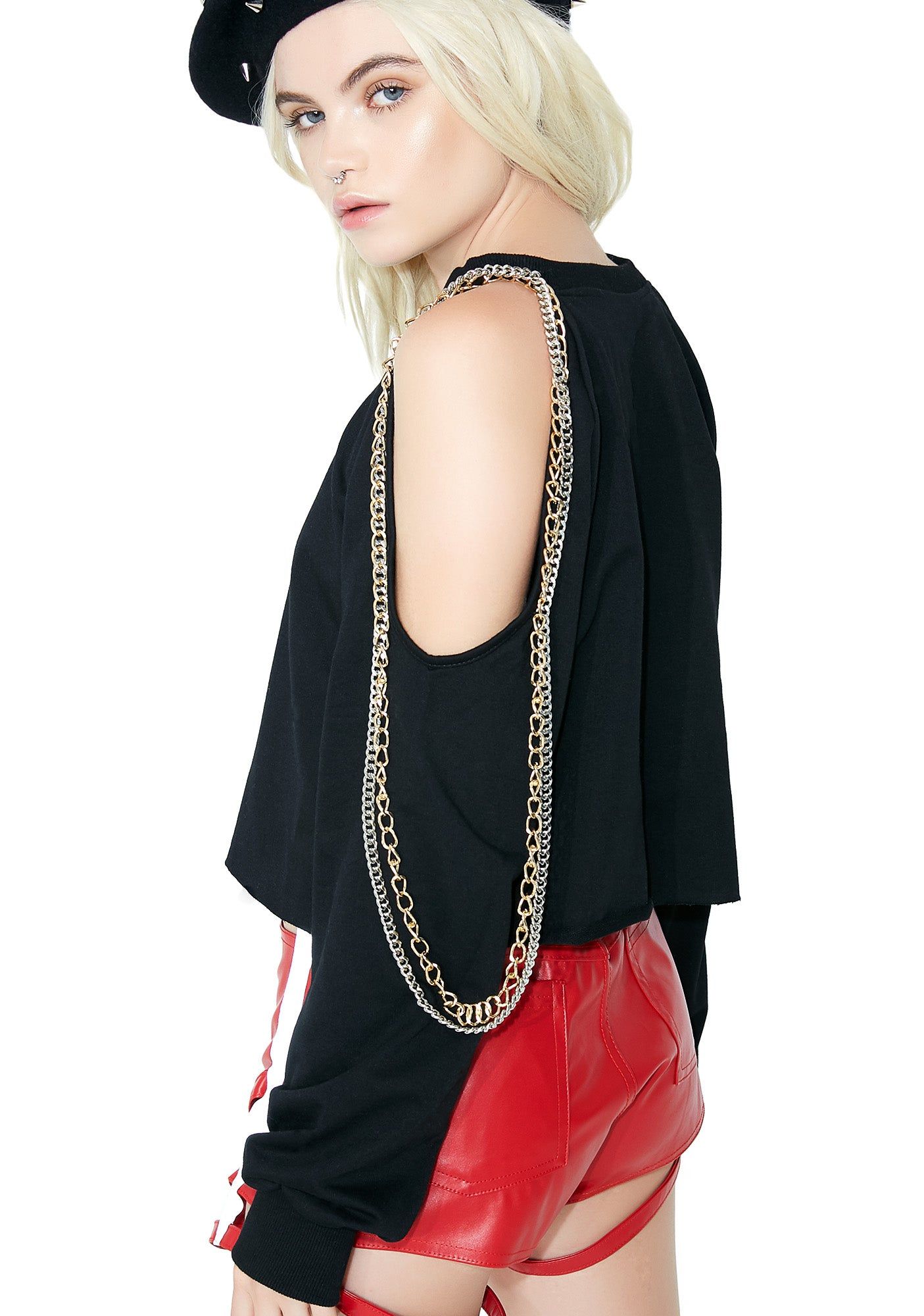Death Stare Cut-Out Chain Sweater sold by Dolls Kill product image thumbnail 4