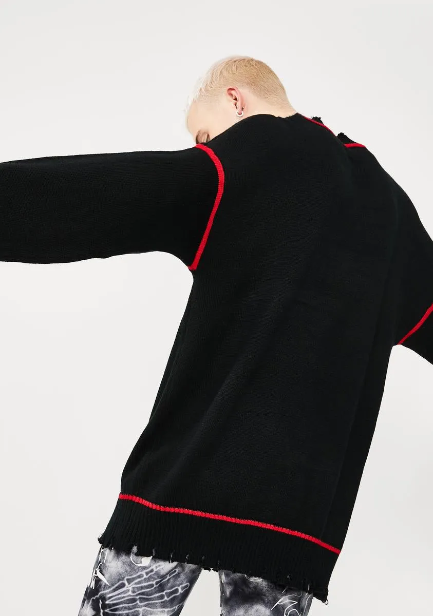 Evil Smile Oversized Knit Sweater sold by Dolls Kill product image thumbnail 5