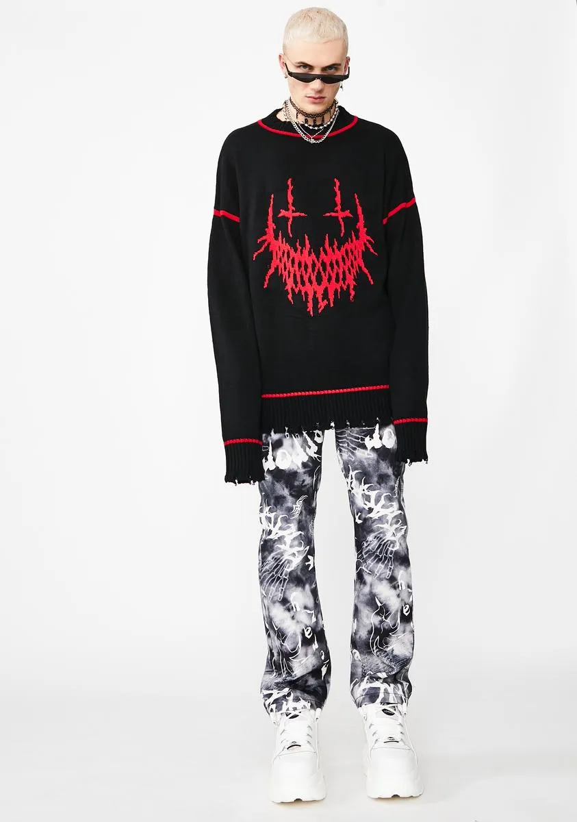 Evil Smile Oversized Knit Sweater sold by Dolls Kill product image thumbnail 3