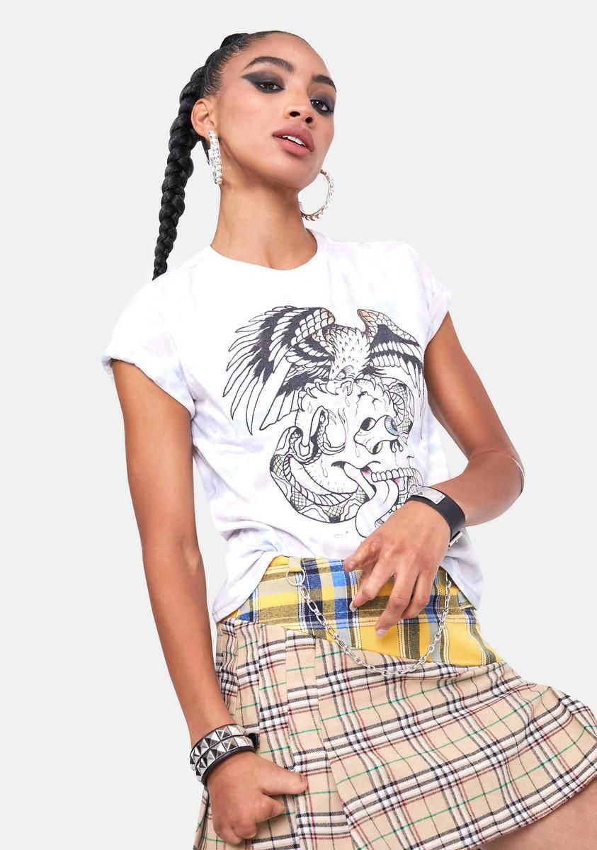 Off White Tie Dye Graphic Tee sold by Dolls Kill product image thumbnail 2
