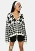 Bossy Vibes Houndstooth Zip Up Jacket sold by Dolls Kill