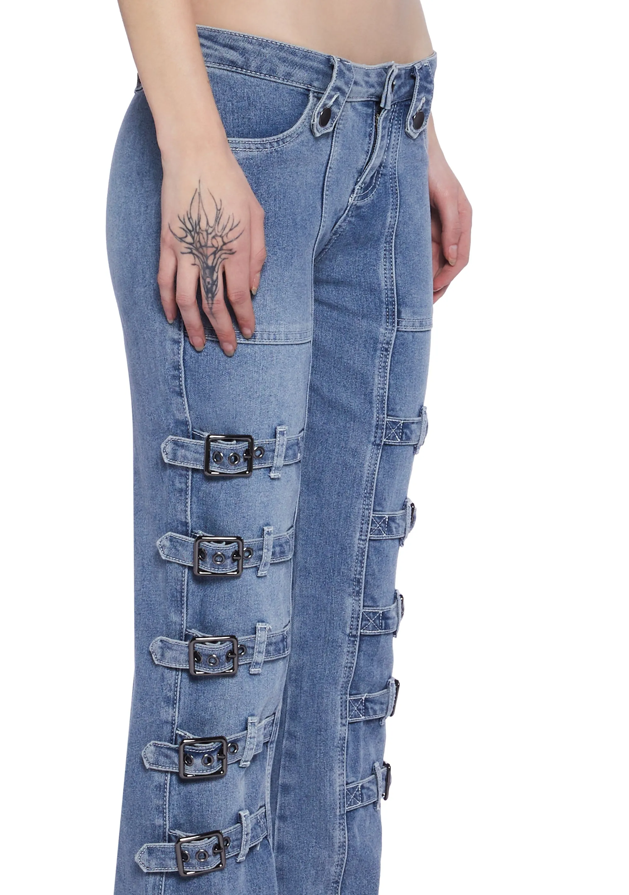 Jill Low Rise Buckle Jeans sold by Dolls Kill product image thumbnail 5
