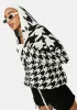 Bossy Vibes Houndstooth Zip Up Jacket sold by Dolls Kill