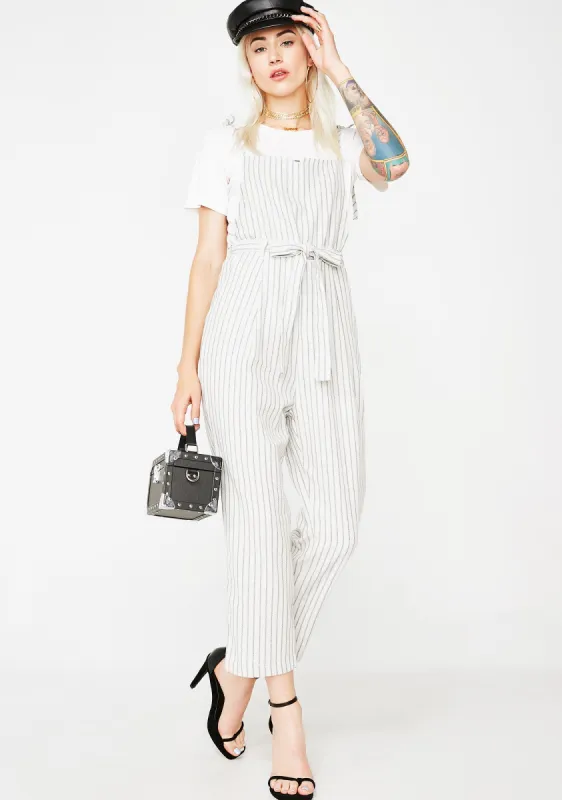 Controlla Pinstripe Jumpsuit sold by Dolls Kill