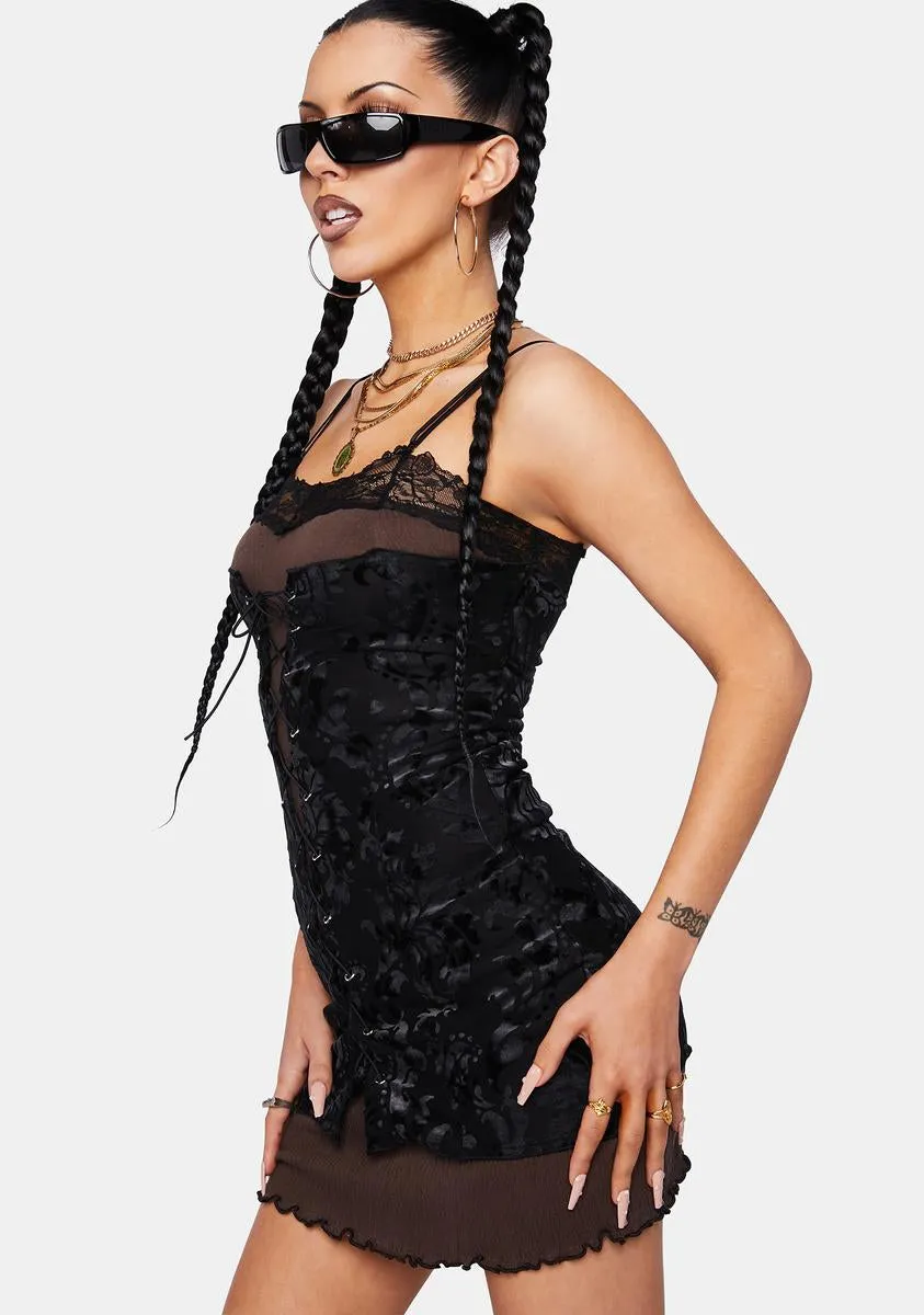 Black Burn Mini Dress sold by Dolls Kill product image thumbnail 2