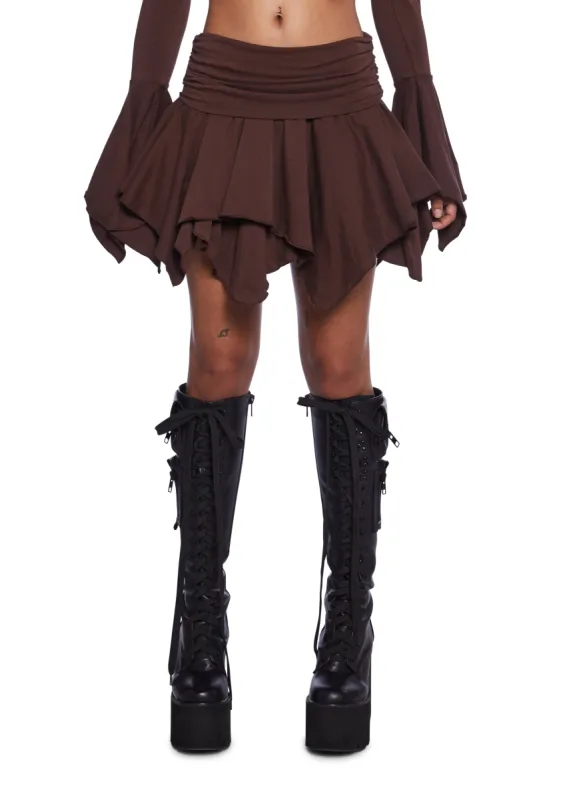 F Is For FairiesĀ® Mini Skirt - Brown sold by Dolls Kill