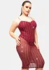 Plus Ruby Wild Eyed Flirt Glitter Midi Dress sold by Dolls Kill