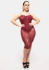 Plus Ruby Wild Eyed Flirt Glitter Midi Dress sold by Dolls Kill