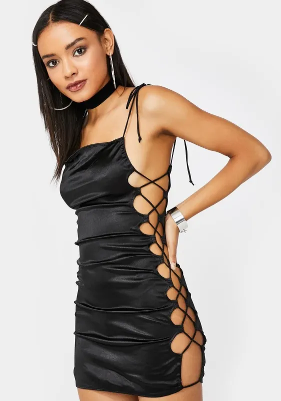 Laticia Lace-Up Dress sold by Dolls Kill