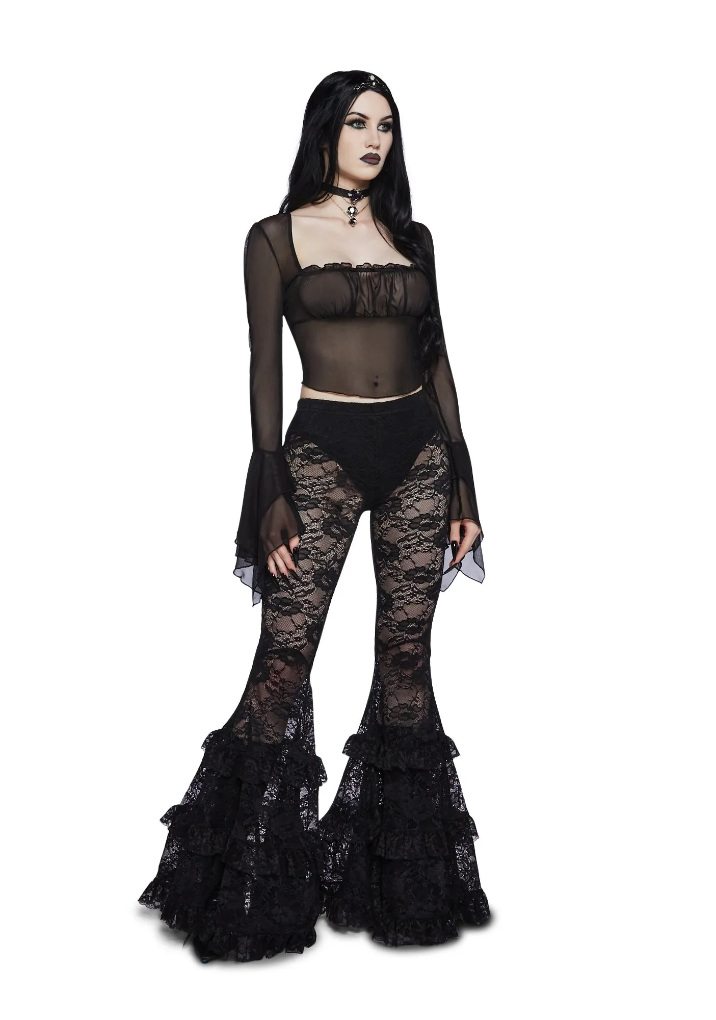 Into The Shadows Crop Top - Black sold by Dolls Kill product image thumbnail 2