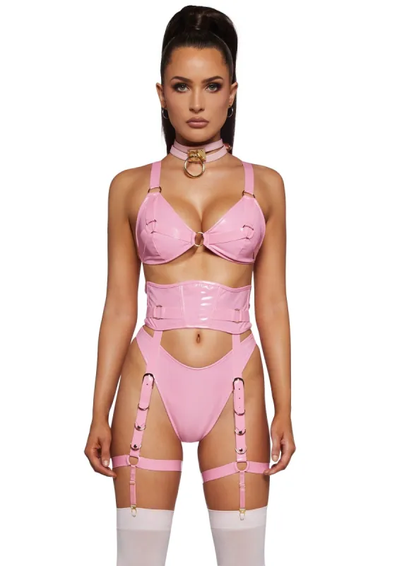 Watch Me Shine Lingerie Set - Pink sold by Dolls Kill