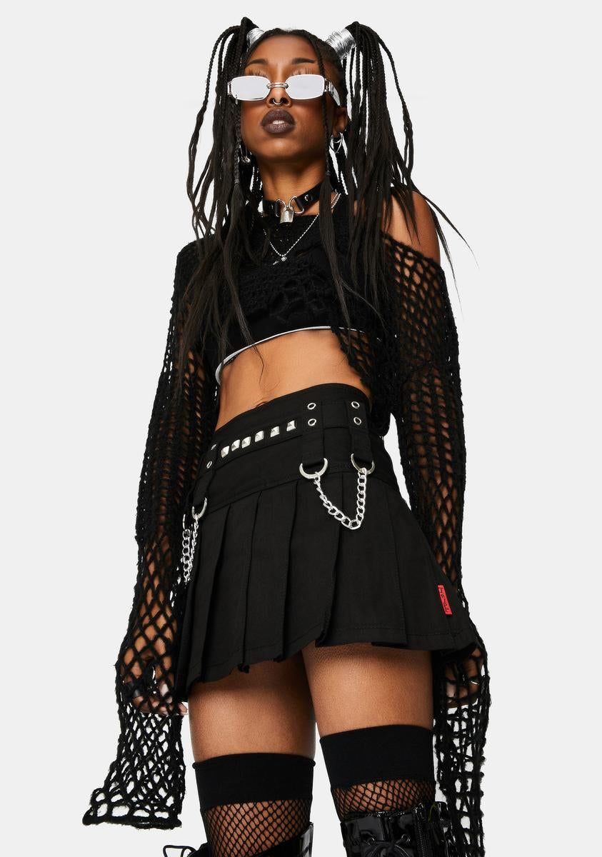 Black Stud And Chain Mini Skirt sold by Dolls Kill product image thumbnail 2