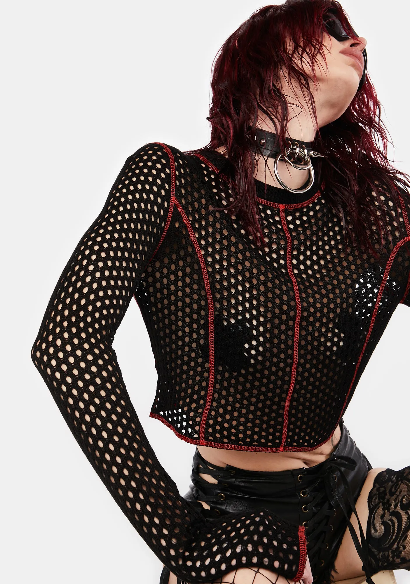 Cropped Contrast Seam Top sold by Dolls Kill product image thumbnail 3