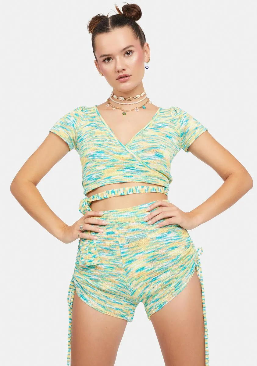 Green Kristina Wrap Top sold by Dolls Kill