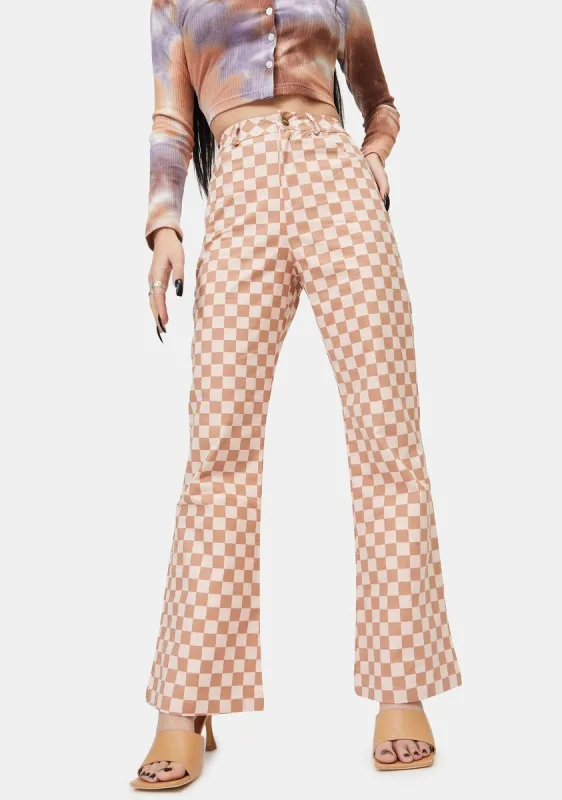 Pink Checker Print Pants sold by Dolls Kill