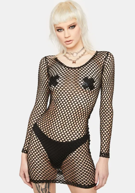 Mary Q Fishnet Dress sold by Dolls Kill