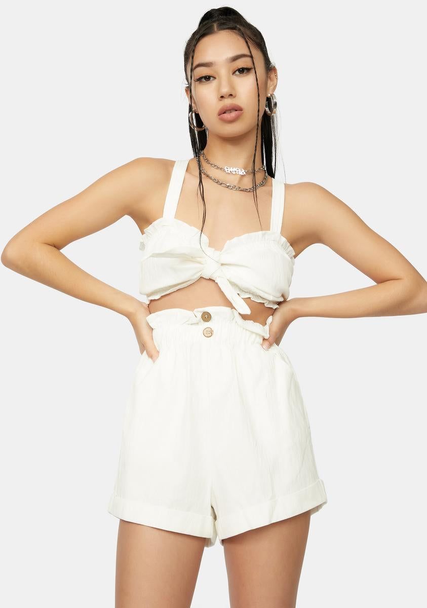 Sweet Serenade Ruffle Shorts Set sold by Dolls Kill