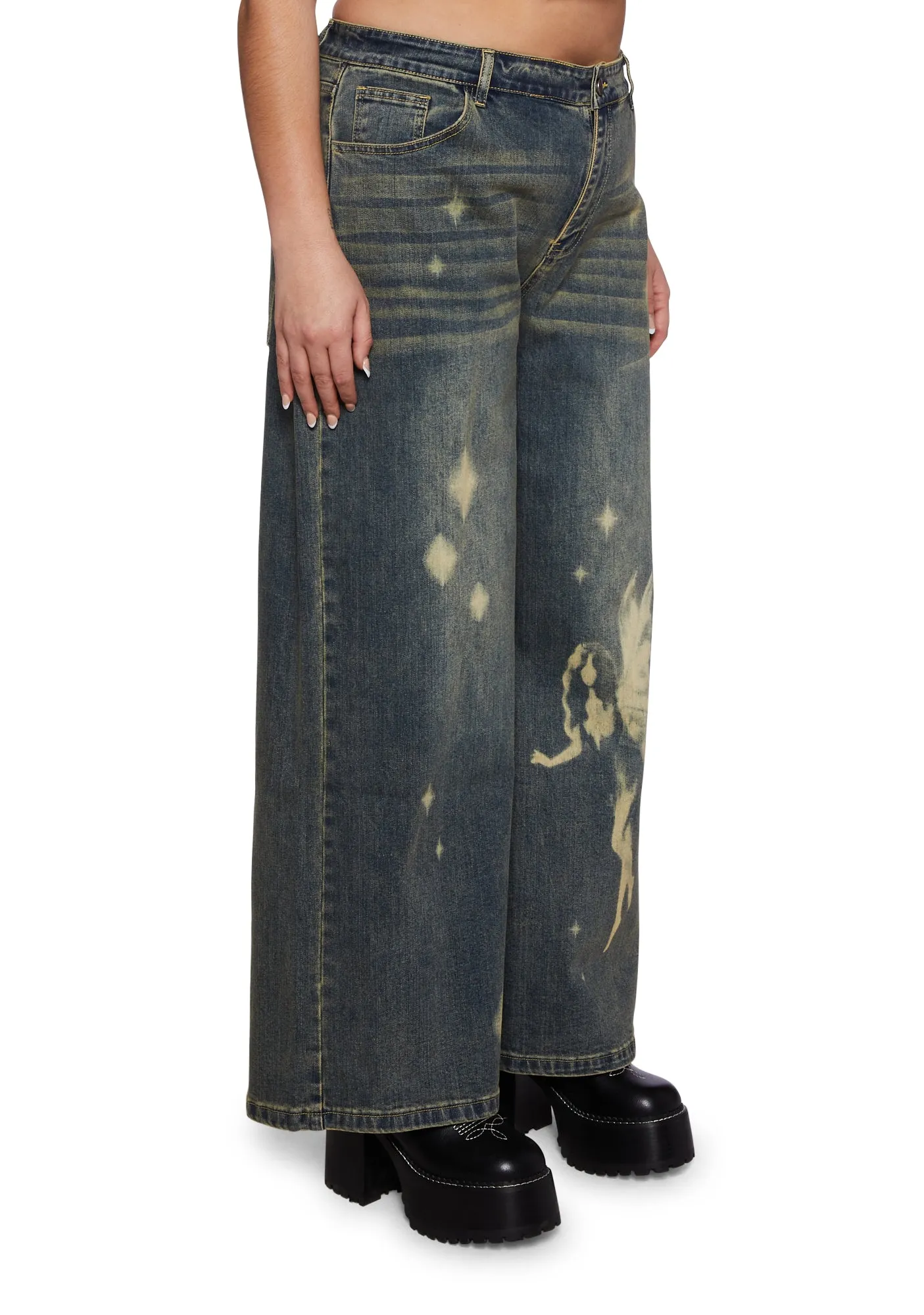 Plus Fae Sightings Wide Leg Jeans sold by Dolls Kill product image thumbnail 4