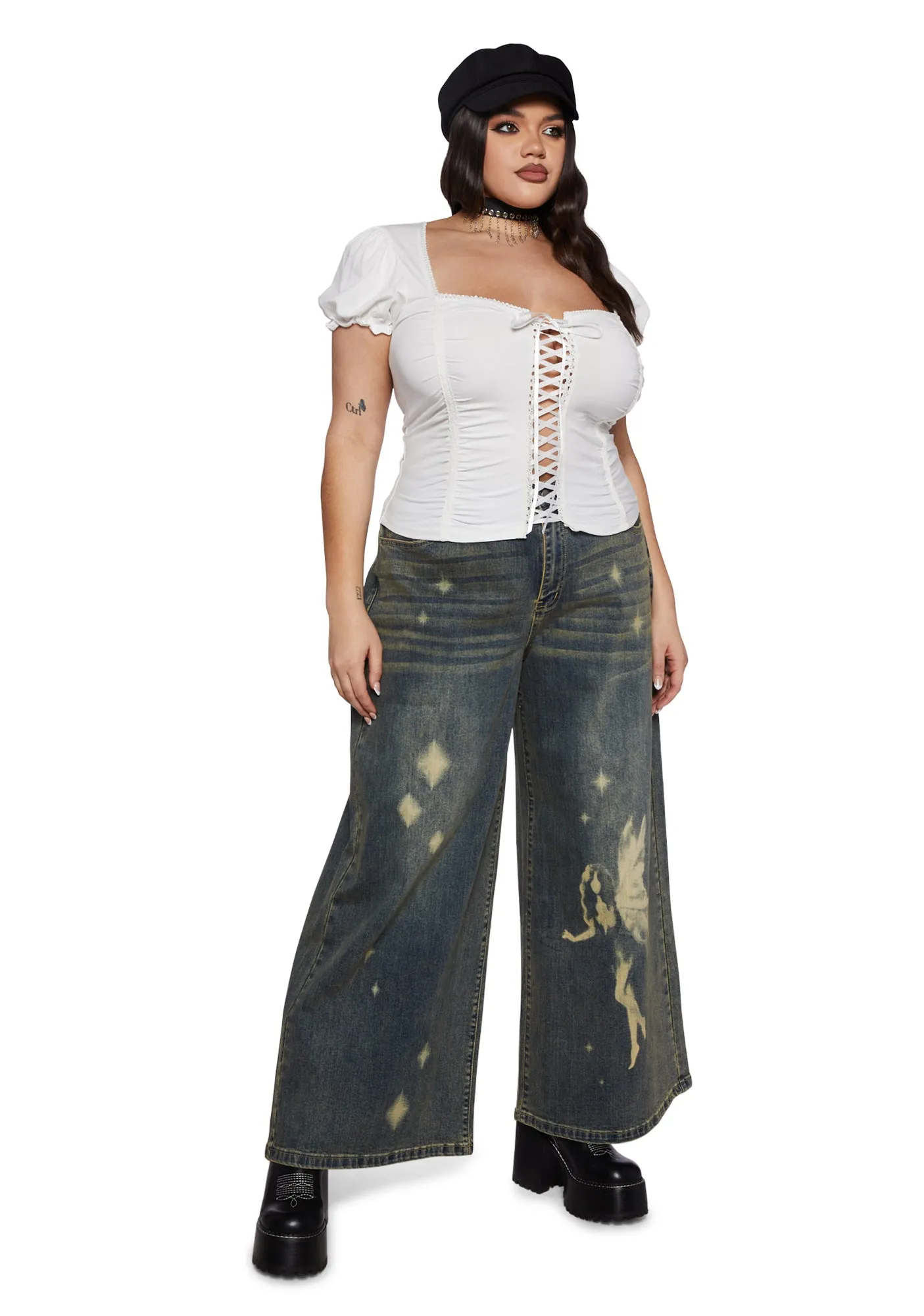 Plus Fae Sightings Wide Leg Jeans sold by Dolls Kill product image thumbnail 3