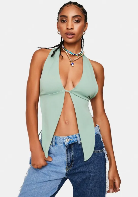 Push Ur Limits Plunge Halter Top sold by Dolls Kill