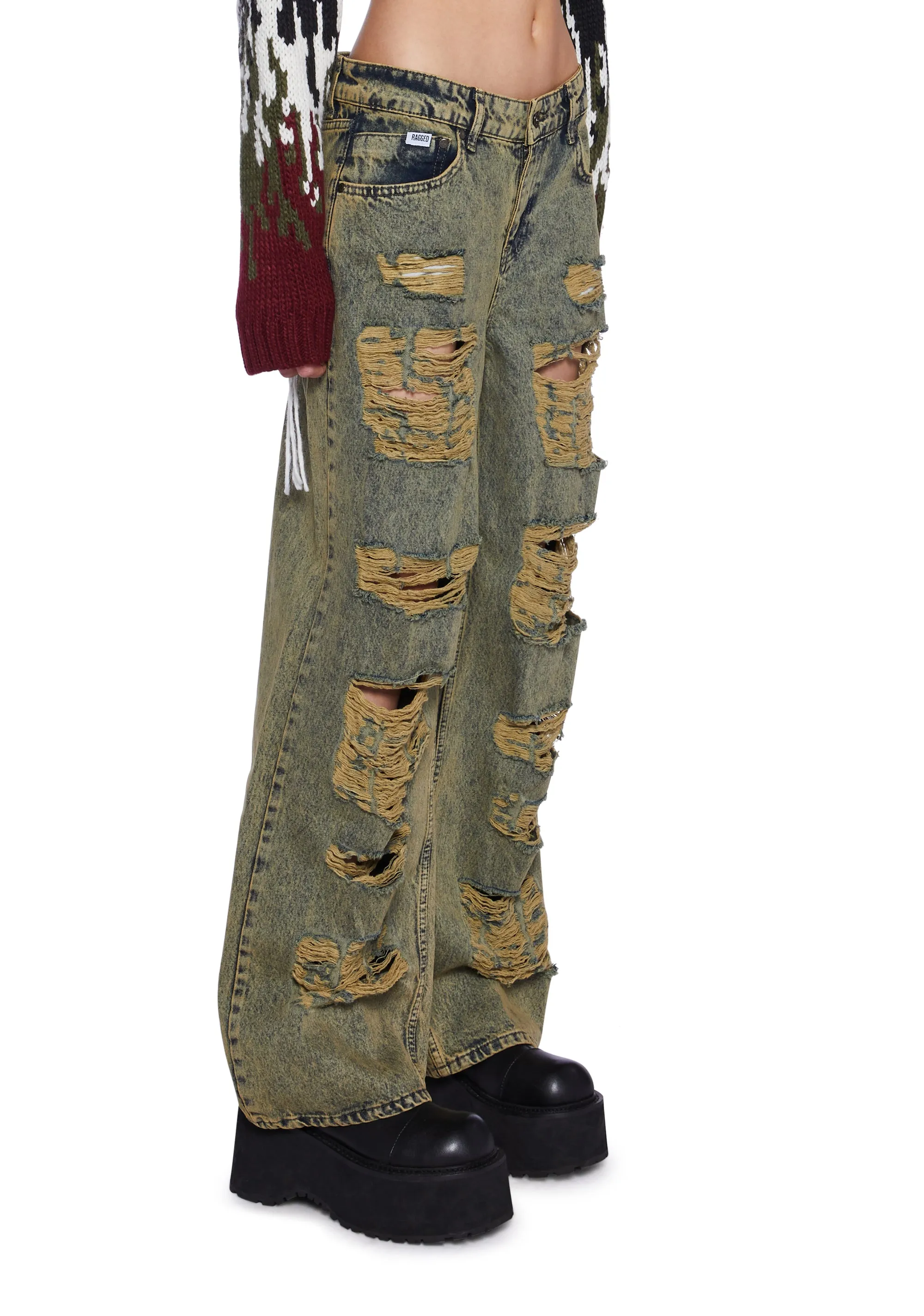 Dirty Wash Shredded Release Jeans sold by Dolls Kill product image thumbnail 3