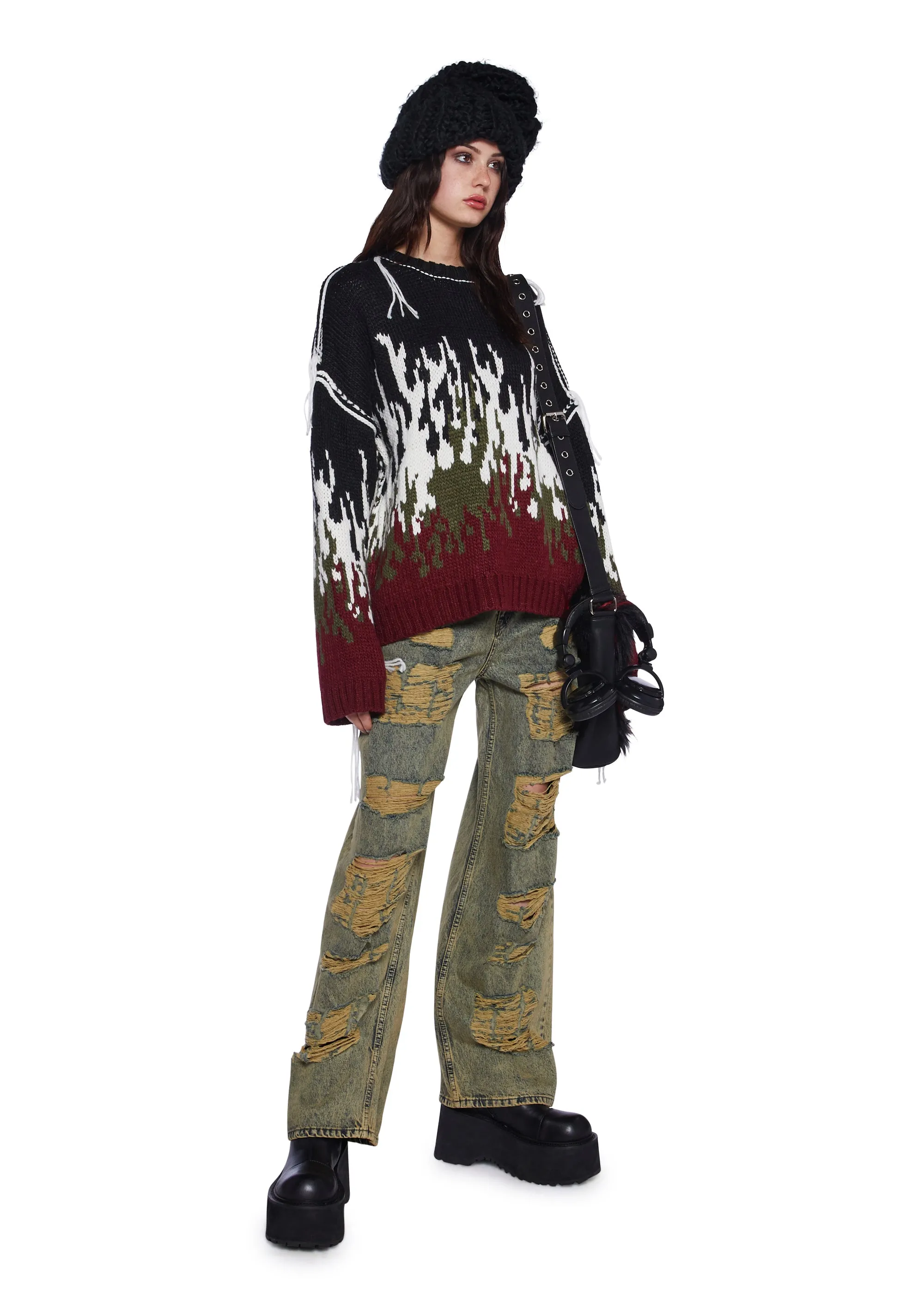 Dirty Wash Shredded Release Jeans sold by Dolls Kill product image thumbnail 2