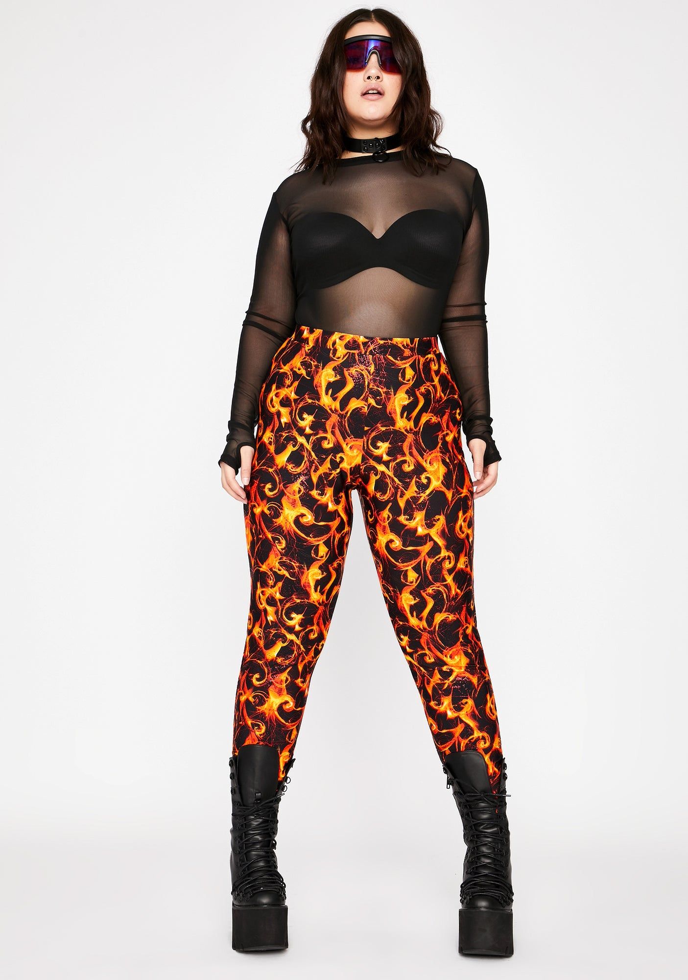I'm Hotter Than U Flame Leggings sold by Dolls Kill product image thumbnail 2