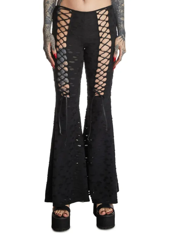 Beyond The Woods Flare Pants sold by Dolls Kill