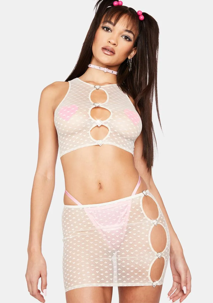Love To Be Extra Mesh Skirt Set sold by Dolls Kill