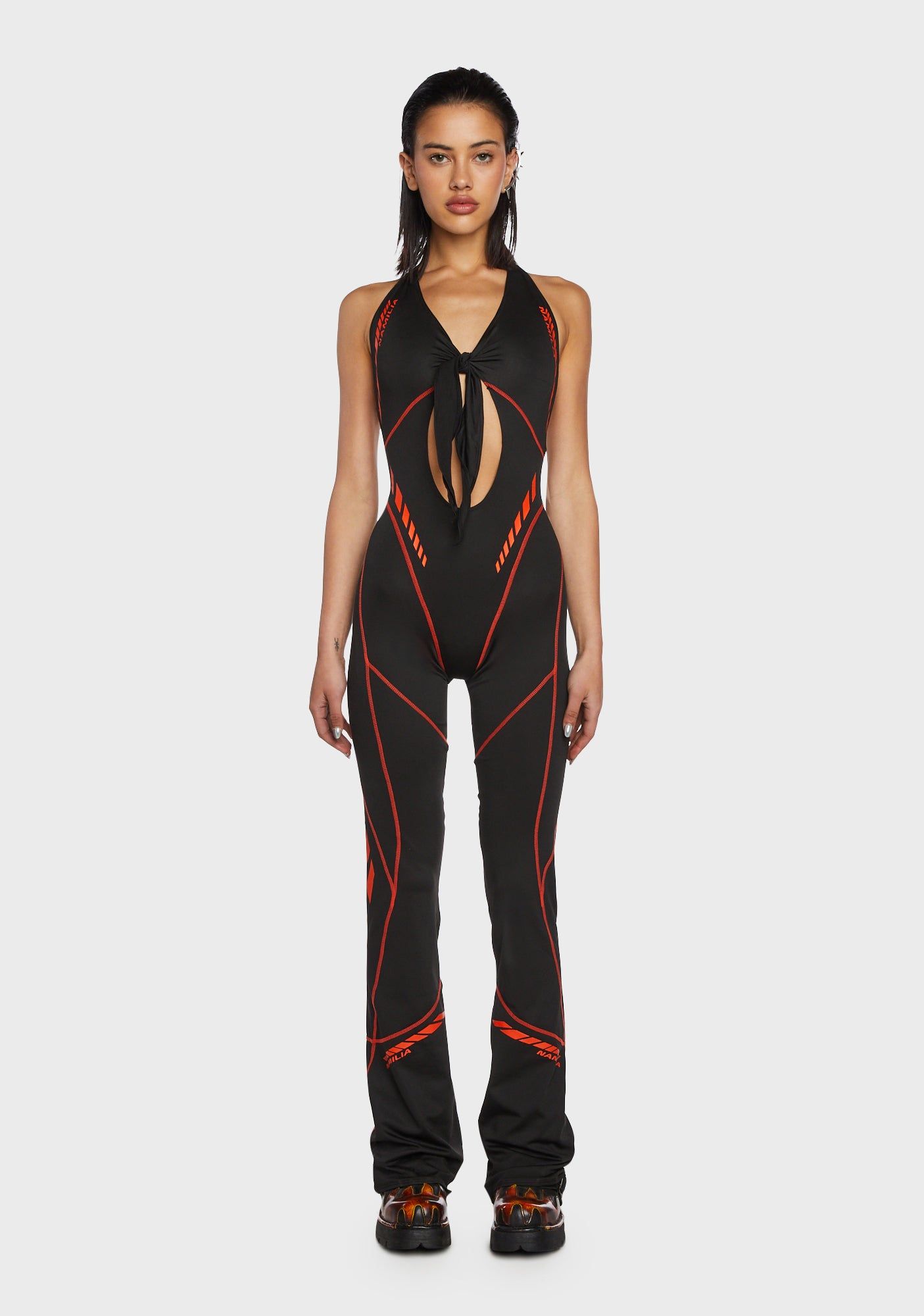Tie Knot Lycra Speed Racer Jumpsuit sold by Dolls Kill