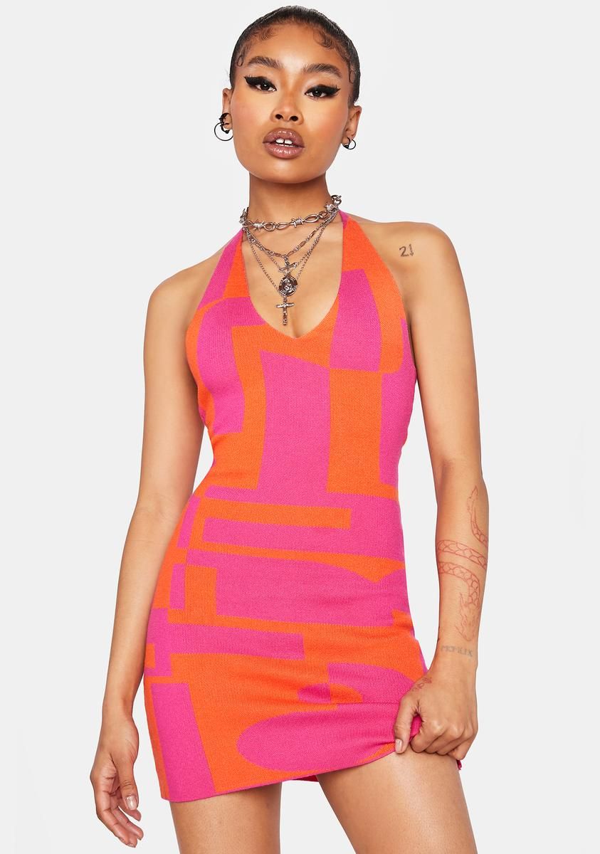 The Groove Knit Halter Dress sold by Dolls Kill
