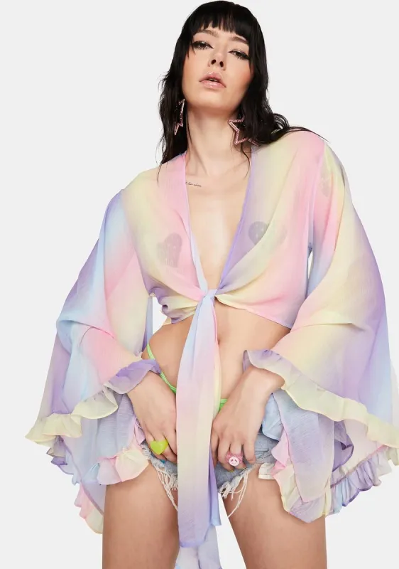 Twirltopia Tulle Wrap Top sold by Dolls Kill