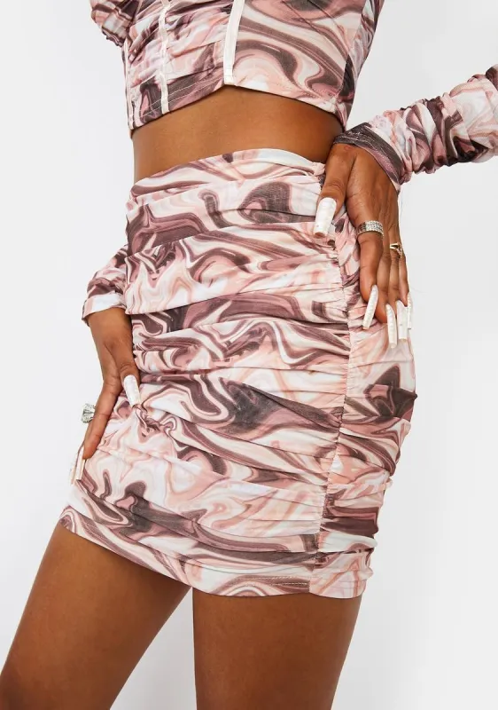 Eyes On Me Ruched Mini Skirt sold by Dolls Kill