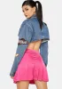 Fuchsia You'd Be Surprised Pleated Skirt sold by Dolls Kill