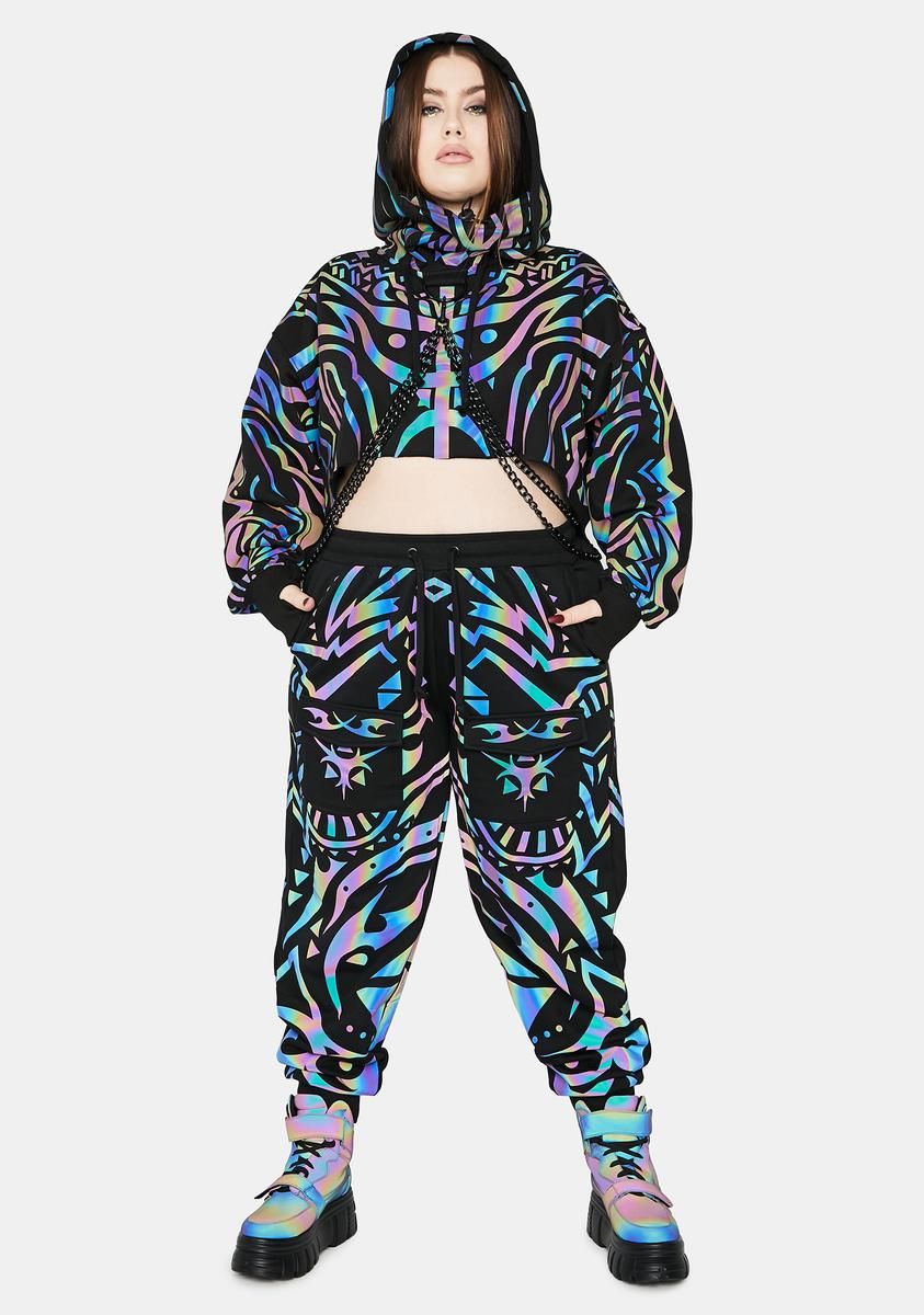 Plus Moon Labyrinth Reflective Chain Hoodie sold by Dolls Kill product image thumbnail 3