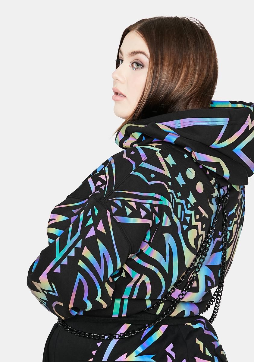 Plus Moon Labyrinth Reflective Chain Hoodie sold by Dolls Kill product image thumbnail 4