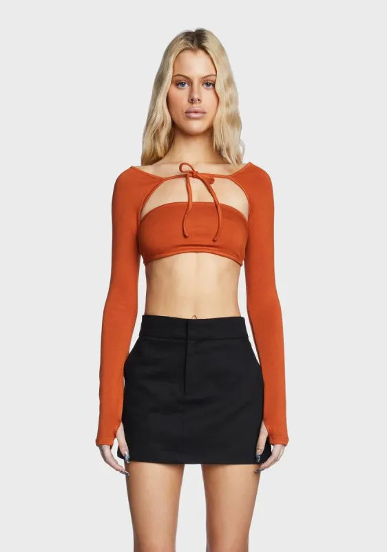 Opal Two Piece Bandeau Top - Orange sold by Dolls Kill