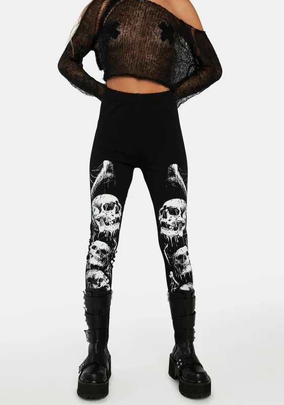 Skulls And Bones Leggings sold by Dolls Kill