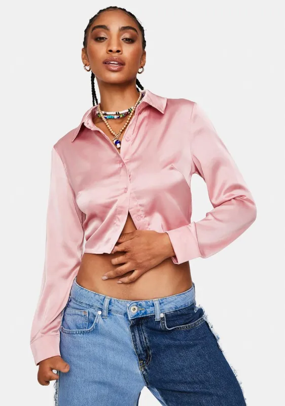 Kiss Ride It Out Lace Up Satin Crop Top sold by Dolls Kill